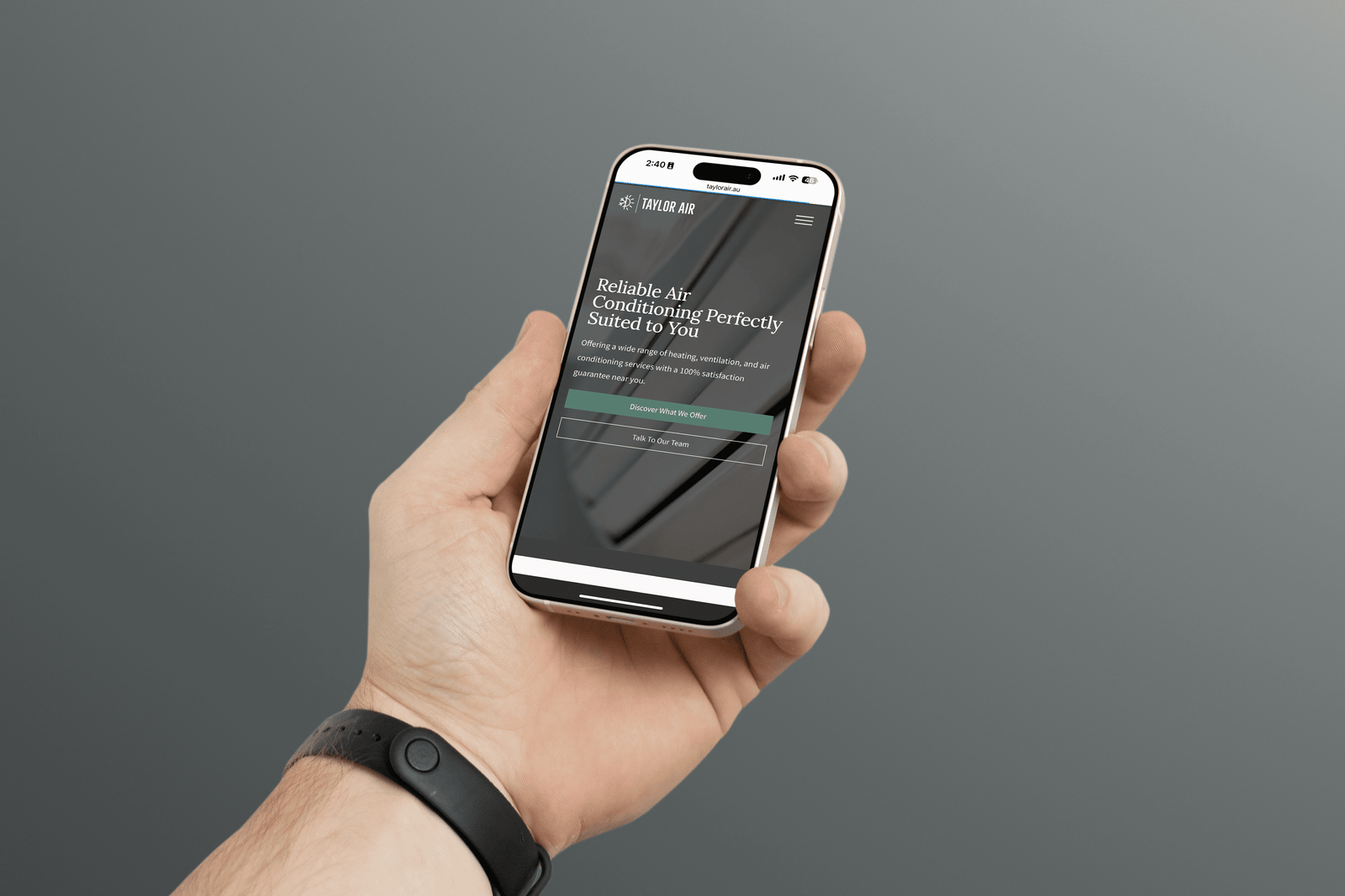 mobile movkup with taylor air website