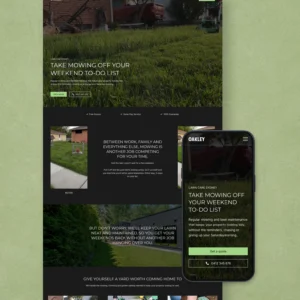 home page of desktop and mobile version of lawn care website